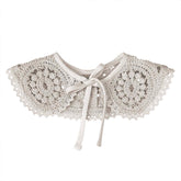 Guler detașabil cu dantelă tip macrame